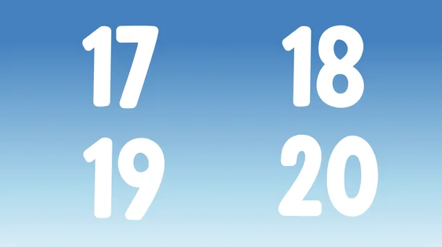 🔢 Los números - 17-20