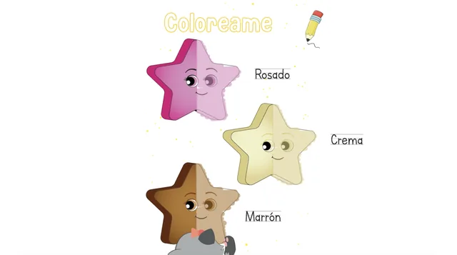 🎨 Los colores - Colorea Rosado, Crema, Marron
